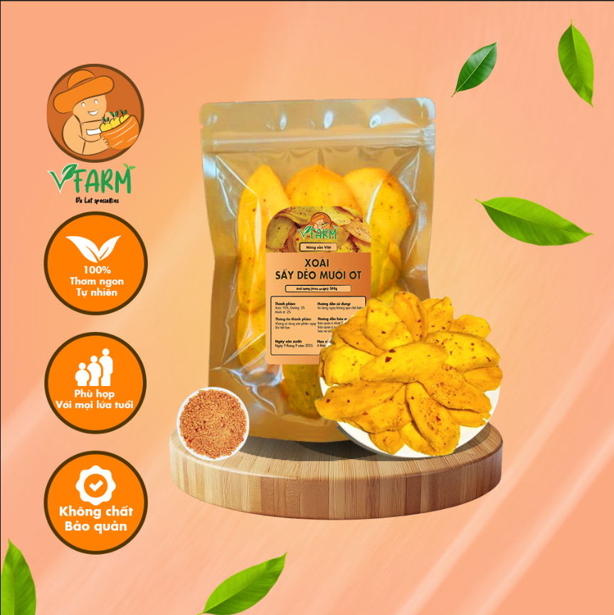 Xoài Sấy Dẻo Muối Ớt 1 Trái Cây Sấy Muối Ớt